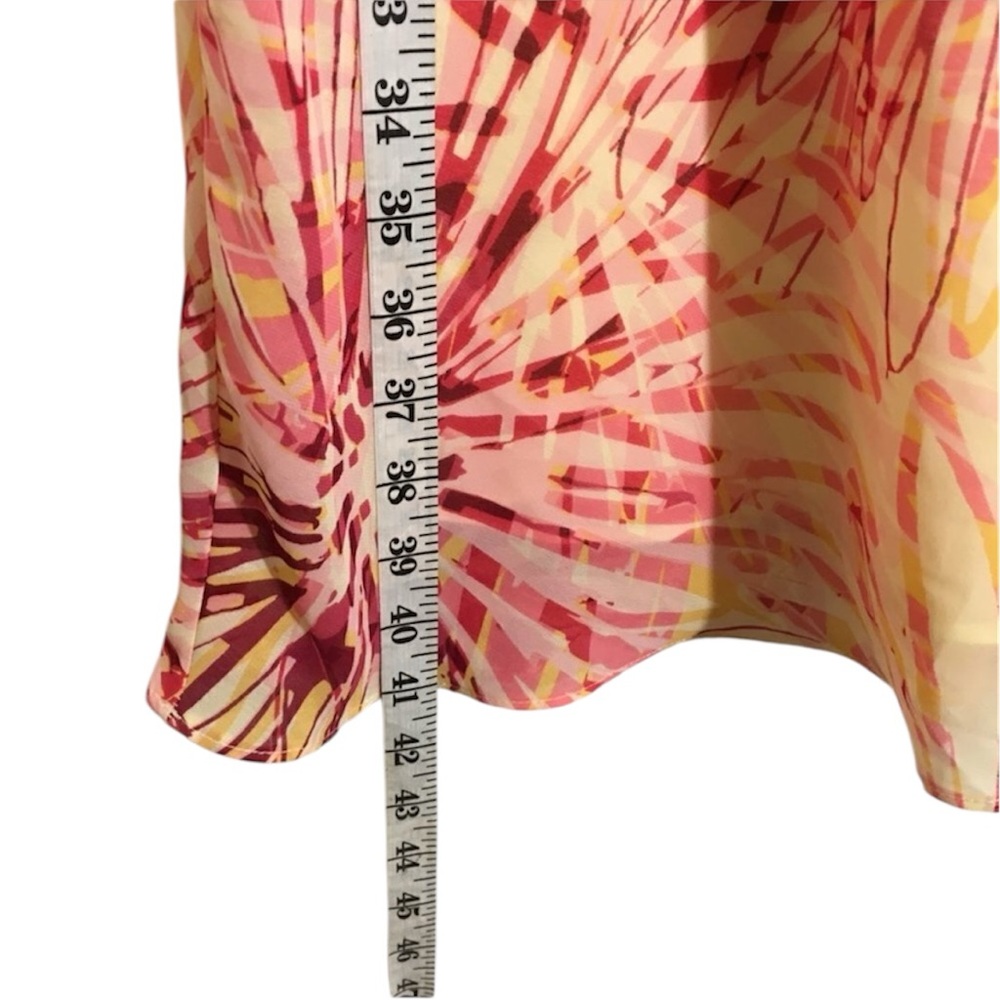 ADRIANNA PAPELL BOHO CHIC MULTI COLOR TIE DYE PLEATED CHIFFON MIDI DRESS 8 - Picture 5 of 10